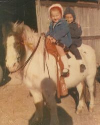 Regina & Ronnie pony I fell off of broke my arm